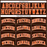 Personalized Brown White Orange Pinstripe Basketball Jersey for Men Personalized Brown White Pinstripe Orange Basketball