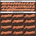 Personalized Brown White Pinstripe Baseball Jersey with Orange-White Accents Personalized Brown White Pinstripe Orange-White