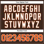 Personalized Brown White Pinstripe Baseball Jersey with Orange-White Accents Personalized Brown White Pinstripe Orange-White
