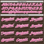 Custom Name and Number Personalized Brown White Pink Pinstripe Baseball Jersey - Authentic Team Apparel Personalized Brown