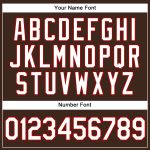 Personalized Brown and White Pinstripe Baseball Jersey with Red Accents Personalized Brown White Pinstripe White-Red Baseball
