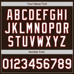 Custom Team Name Number Personalized Two Tone Bomber Varsity Letterman Jacket Brown White Red Full-Snap Personalized Brown