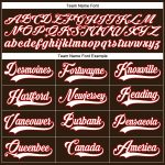 Personalized Hockey Lace Neck Jersey in Brown, White, and Red Colors Personalized Brown White-Red Hockey Lace Neck Jersey