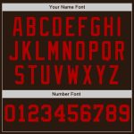 Customizable Pinstripe Baseball Jersey with Name and Number - Authentic Brown White-Red Split Design Personalized Brown White-Red