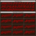 Customizable Pinstripe Baseball Jersey with Name and Number - Authentic Brown White-Red Split Design Personalized Brown White-Red