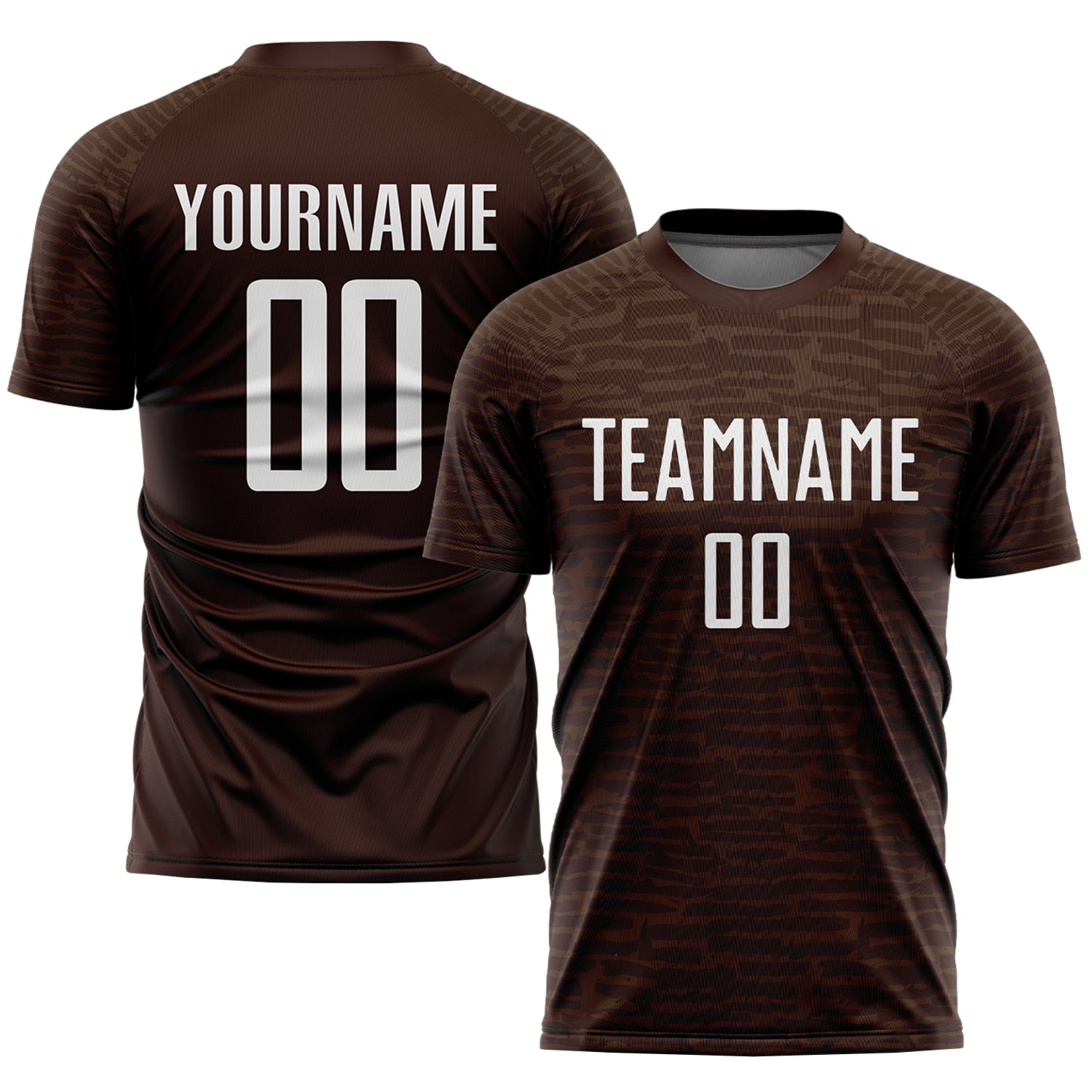 Personalized Soccer Jersey - Brown White Sublimation Uniform for Men, Women, Kids Personalized Brown White Sublimation Soccer