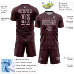 Personalized Soccer Jersey Sublimation Uniform - Brown & White Design, Size 3 Personalized Brown White Sublimation Soccer