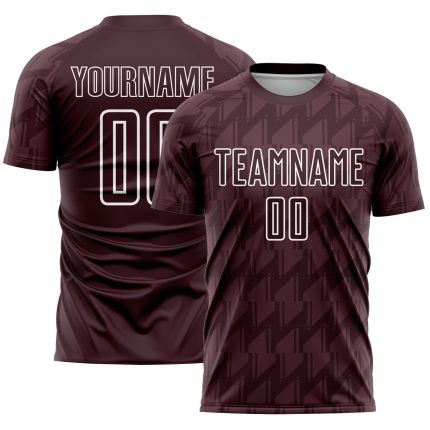 Personalized Soccer Jersey Sublimation Uniform - Brown & White Design, Size 3 Personalized Brown White Sublimation Soccer