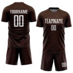 Personalized Soccer Jersey - Brown and White Sublimation Uniform for Custom Team Wear Personalized Brown White Sublimation