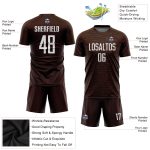 Personalized Soccer Jersey - Brown and White Sublimation Uniform for Custom Team Wear Personalized Brown White Sublimation