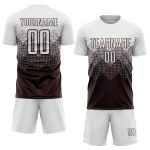 Personalized Soccer Jersey - Brown and White Sublimation Uniform Personalized Brown White Sublimation Soccer Uniform Jersey