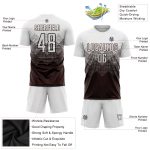 Custom Personalized Soccer Jersey Uniform with Name and Number - Brown White Sublimation Design Personalized Brown White