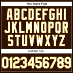 Custom Team T-Shirt with Personalized Name and Number, Brown and White-Yellow Performance Tee Personalized Brown White-Yellow