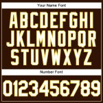 Personalized Team Golf Polo Shirt with Custom Name and Number in Brown White Yellow Performance Vapor Design Personalized