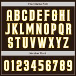 Custom Unisex Softball Jersey - Brown and White-Yellow Two-Button Design, Personalized Sports Apparel Personalized Brown