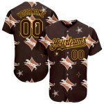Personalized 3D Leopard Baseball Jersey in Brown & Yellow for Custom Style Personalized Brown Yellow 3D Leopard Baseball