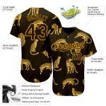 Personalized 3D Leopard Baseball Jersey - Brown Yellow Pattern Design for Unique Style Personalized Brown Yellow 3D Pattern