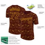 Custom Oktoberfest Beer Festival T-Shirt with Personalized Team Name & Number, 3D Brown Yellow Pattern Design Personalized