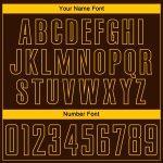 Personalized Soccer Jersey - Brown Yellow Pinstripe Fade Fashion Sublimation Uniform Personalized Brown Yellow Pinstripe