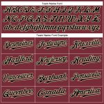 Personalized Burgundy Black Cream Baseball Jersey for Men Women Personalized Burgundy Black-City Cream Baseball Jersey 2
