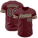 Personalized Burgundy Black Cream Baseball Jersey for Men Women Personalized Burgundy Black-City Cream Baseball Jersey 2