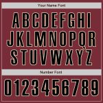 Personalized Burgundy Black Cream Baseball Jersey for Men, Size 3 Personalized Burgundy Black-City Cream Baseball Jersey