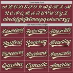 Personalized Burgundy Baseball Jersey with Black City Cream Design Personalized Burgundy Black-City Cream Baseball Jersey