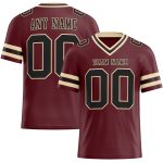 Personalized Burgundy Black City Cream Mesh Football Jersey for Men and Women Personalized Burgundy Black-City Cream Mesh