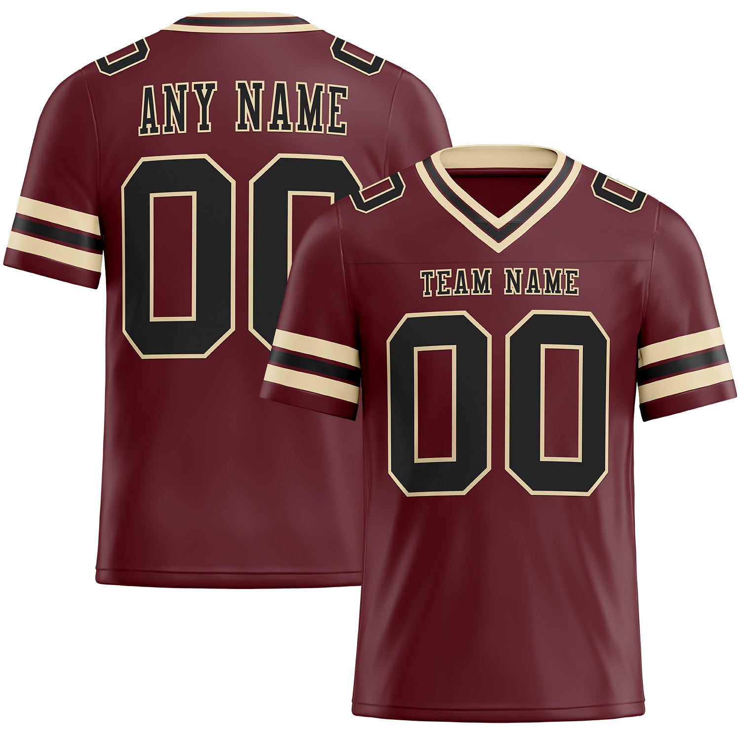 Personalized Burgundy Black City Cream Mesh Football Jersey for Men and Women Personalized Burgundy Black-City Cream Mesh