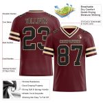 Personalized Burgundy Black City Cream Mesh Football Jersey for Men and Women Personalized Burgundy Black-City Cream Mesh
