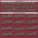 Custom Name and Number Baseball Jersey - Personalized Burgundy Black-Cream Authentic Team Gear Personalized Burgundy Black-Cream