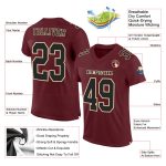 Personalized Authentic Football Jersey in Burgundy Black-Cream Mesh - Custom Team Apparel Personalized Burgundy Black-Cream