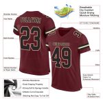 Custom Name Number Authentic Burgundy Black-Cream Mesh Football Jersey - Personalized Team Jersey Personalized Burgundy Black-Cream