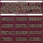 Custom Team Name Number Cuffed Knit Hat Burgundy Black-Cream Stitched Personalized Beanie Personalized Burgundy Black-Cream