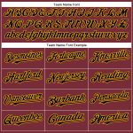 Custom Name Number Authentic Baseball Jersey Burgundy Black Gold Personalized Burgundy Black-Gold Authentic Baseball Jersey