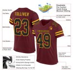 Custom Name Number Authentic Football Jersey Burgundy Black Gold Mesh Personalized Burgundy Black-Gold Mesh Authentic Football