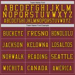 Custom Name Number Burgundy Black-Gold Mesh Football Jersey - Personalized Authentic Throwback Team Jersey Personalized Burgundy