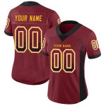 Custom Name Number Personalized Burgundy Black Gold Mesh Football Jersey Drift Fashion Team Personalized Burgundy Black-Gold