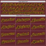 Custom Name and Number Performance T-Shirt in Burgundy and Black-Gold - Personalize Your Team Gear Personalized Burgundy