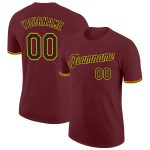 Custom Name and Number Performance T-Shirt in Burgundy and Black-Gold - Personalize Your Team Gear Personalized Burgundy