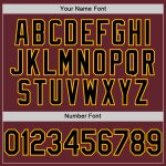 Custom Name and Number Performance T-Shirt in Burgundy and Black-Gold - Personalize Your Team Gear Personalized Burgundy