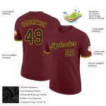 Custom Name and Number Performance T-Shirt in Burgundy and Black-Gold - Personalize Your Team Gear Personalized Burgundy