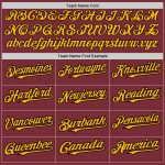 Custom Name Number Baseball Jersey - Personalized Burgundy Black Gold Pinstripe Authentic Style Personalized Burgundy Black-Gold