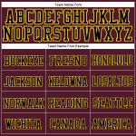 Custom Name Number Stitched Cuffed Knit Hat Black Gold Burgundy - Personalized Team Gear Personalized Burgundy Black-Gold