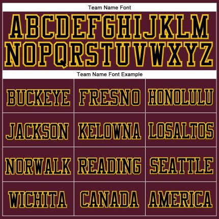 Custom Name Number Stitched Cuffed Knit Hat Black Gold Burgundy - Personalized Team Gear Personalized Burgundy Black-Gold