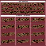 Personalized Authentic Baseball Jersey - Burgundy Black and Old Gold Design Personalized Burgundy Black-Old Gold Authentic