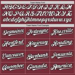 Custom Name Number Unisex Softball Jersey Burgundy Black Pinstripe Two-Button - Personalized Team Apparel Personalized Burgundy