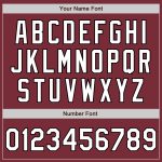 Custom Name Number Unisex Softball Jersey Burgundy Black Pinstripe Two-Button - Personalized Team Apparel Personalized Burgundy