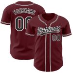 Custom Burgundy Black-White Baseball Jersey - Personalized Sportswear for Fans Personalized Burgundy Black-White Baseball