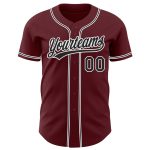 Custom Burgundy Black-White Baseball Jersey - Personalized Sportswear for Fans Personalized Burgundy Black-White Baseball
